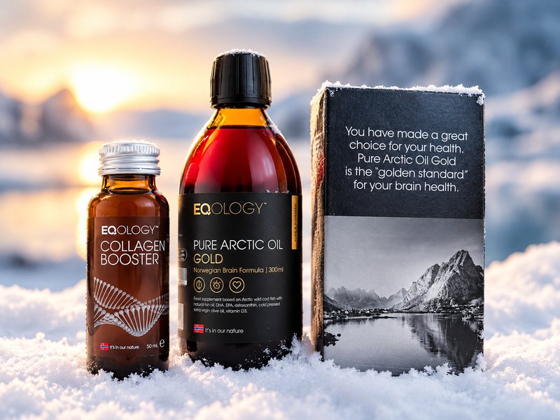 Eqology Pure Arctic Oil Gold und Collagen Booster im Schnee
